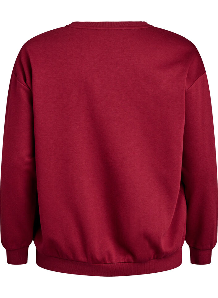 Sweatshirt mit Motiv auf der Vorderseite, Dunkles Bordeaux, Packshot image number 1