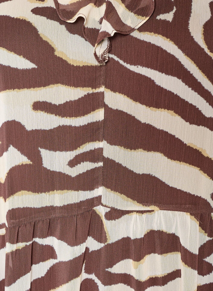 Chiffonbluse mit Zebramuster und R&uuml;schen, Braun, Packshot image number 2