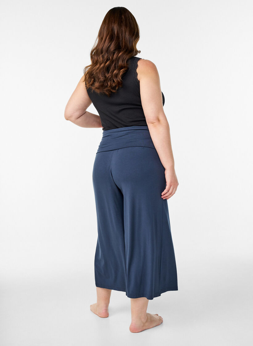 Culotte aus Jersey mit hoher Taille, Blau, Model image number 1