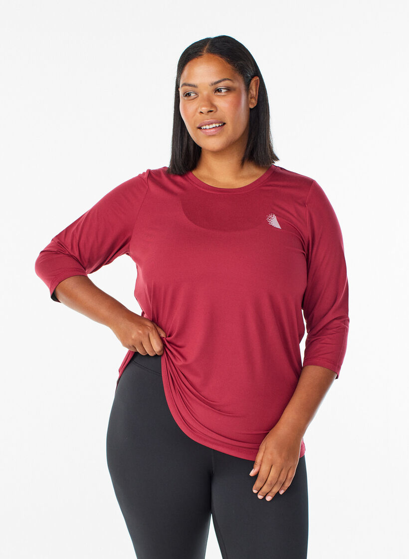 Trainingsshirt mit 3/4-&Auml;rmeln, Rot, Model image number 0
