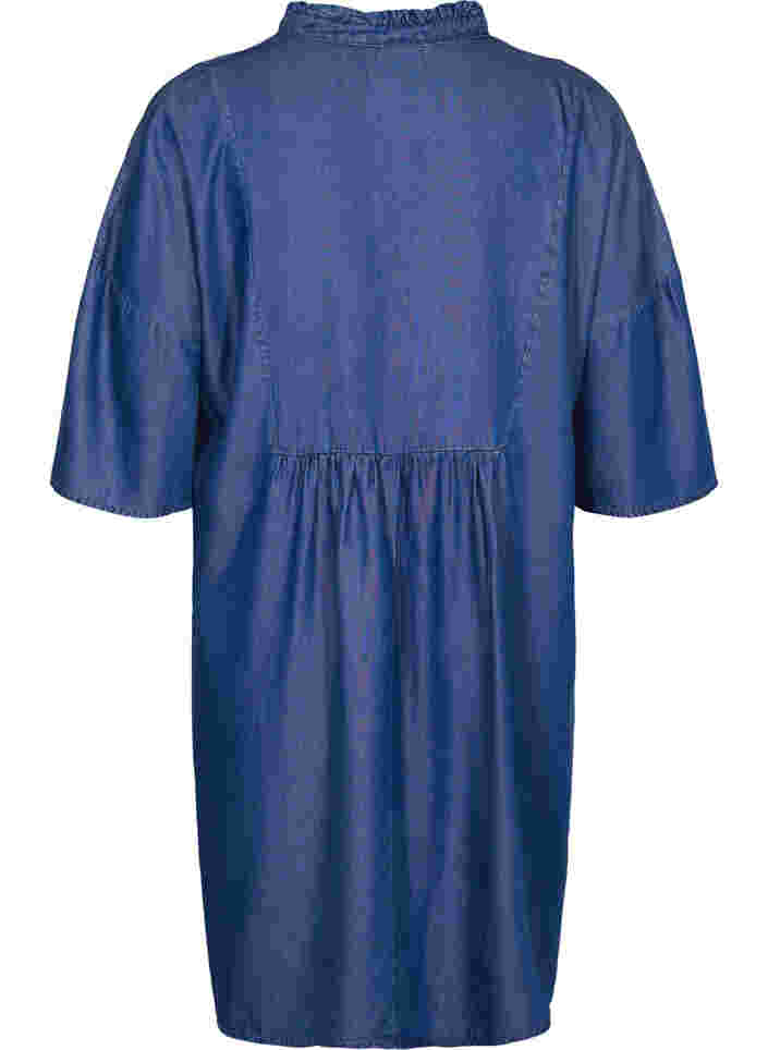 Kleid mit 3/4-Ärmeln aus Lyocell (TENCEL™), Blue denim, Packshot image number 1