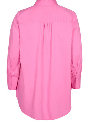 Langarm-Hemdbluse mit hohen Manschetten, Aurora Pink, Packshot image number 1