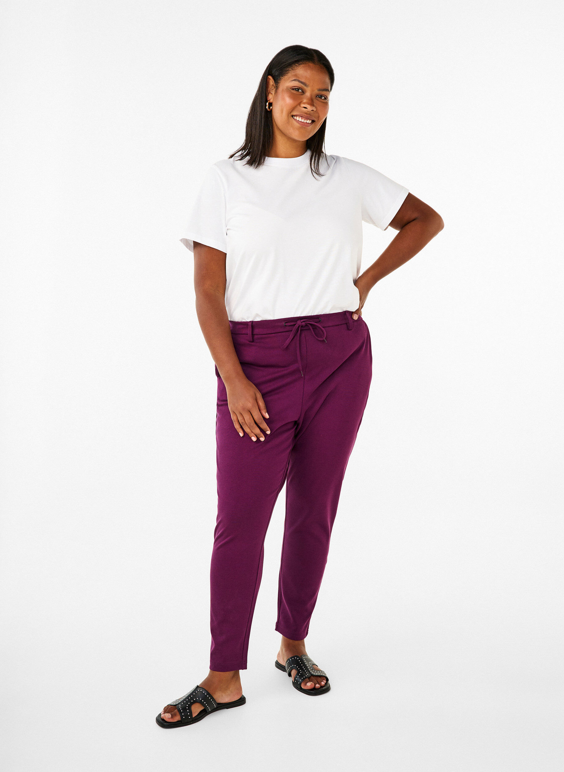 Zizzi Cropped Maddison-Hose, Lila, Model image number 0