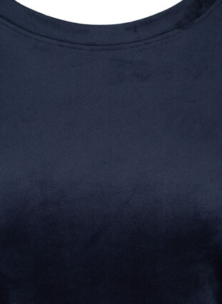 Langarm Velours-Bluse mit Bindedetail, Navy Blazer, Packshot image number 2