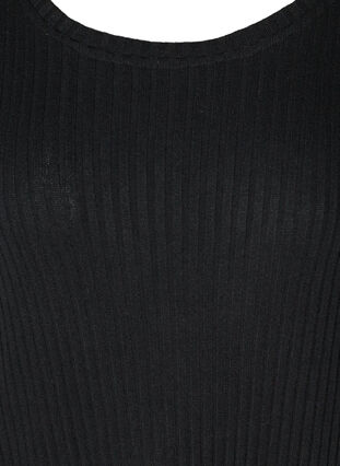 Ripp Kleid mit 2/4-Ärmeln, Black, Packshot image number 2