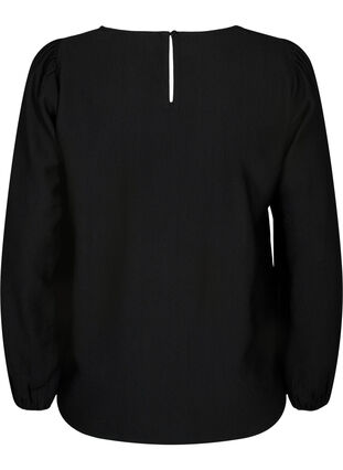 Bluse aus Viskose mit Häkeldetails, Black, Packshot image number 1