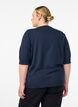 Fein gestrickte Bluse mit kurzen &Auml;rmeln, Blau, Model image number 2