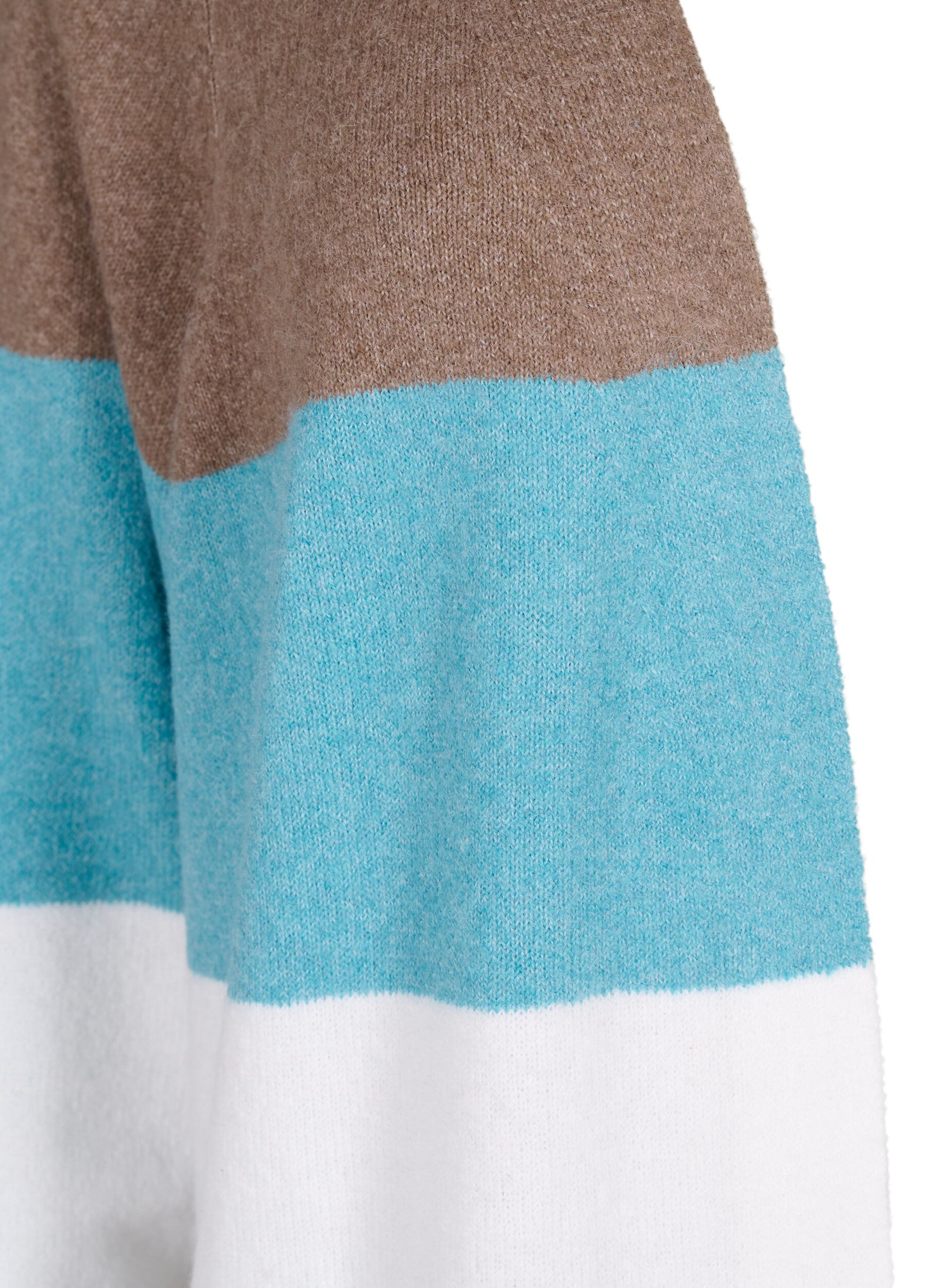Zizzi Lange Strickjacke mit offener Vorderseite, Reef Waters Mel Comb, Packshot image number 2