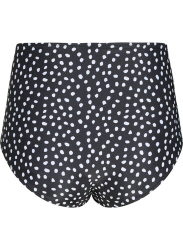Extra hoch taillierte Bikini-Hose mit Print, Black White Dot, Packshot image number 1