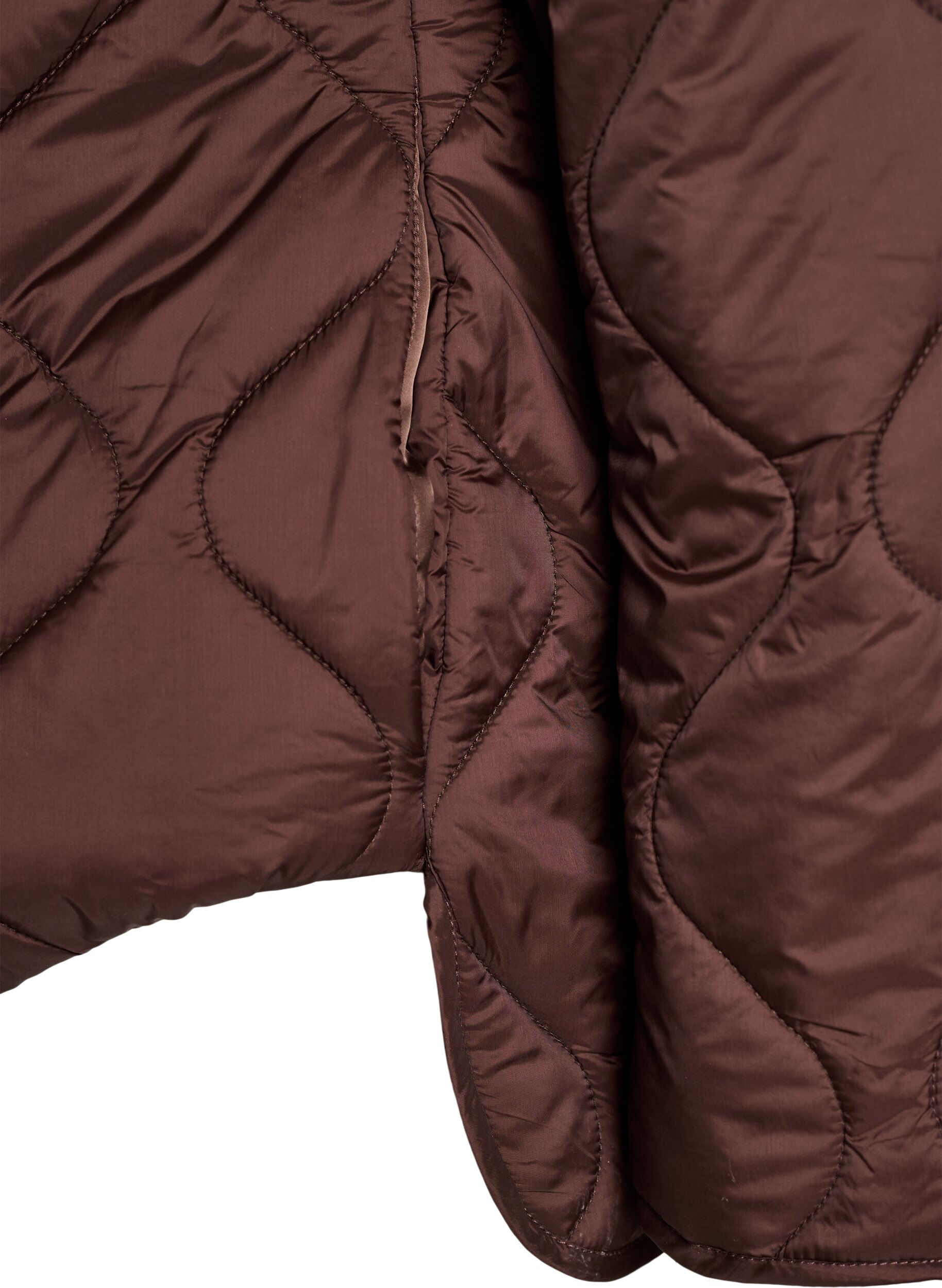 ZizziSteppjacke mit Druckkn&ouml;pfen und Rundhalsausschnitt, Braun, Packshot image number 3