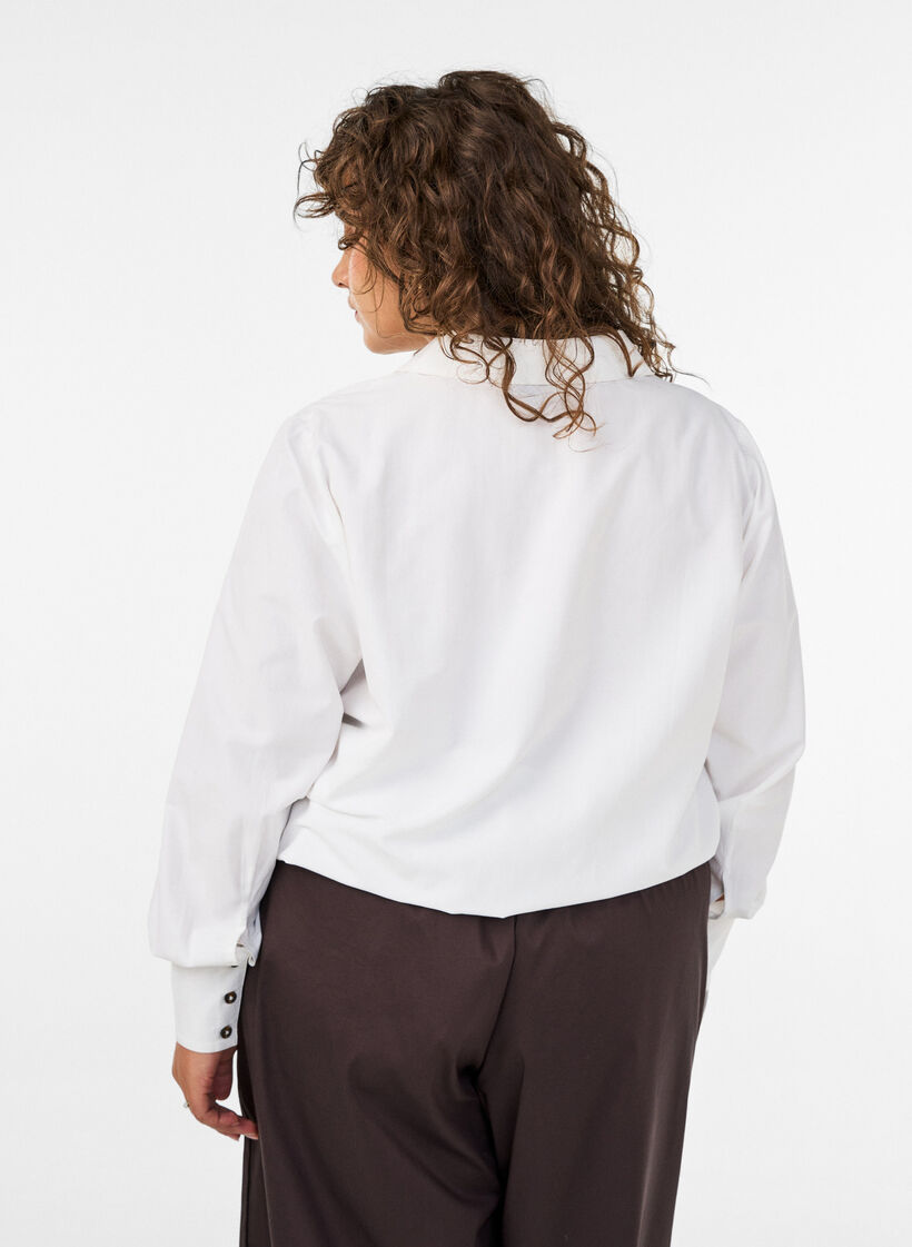 Hemd mit Brusttasche und Ballonform, Wei&szlig;, Model image number 2