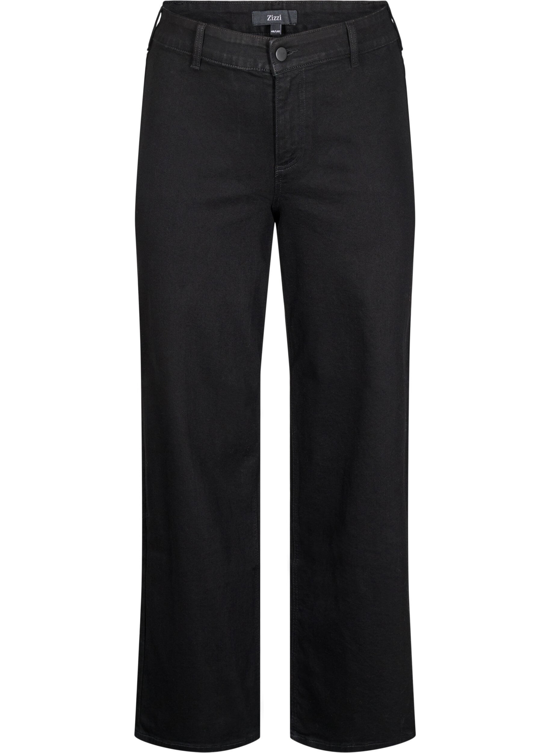 Zizzi Jeans mit hoher Taille und weitem Bein, Schwarz, Packshot image number 0
