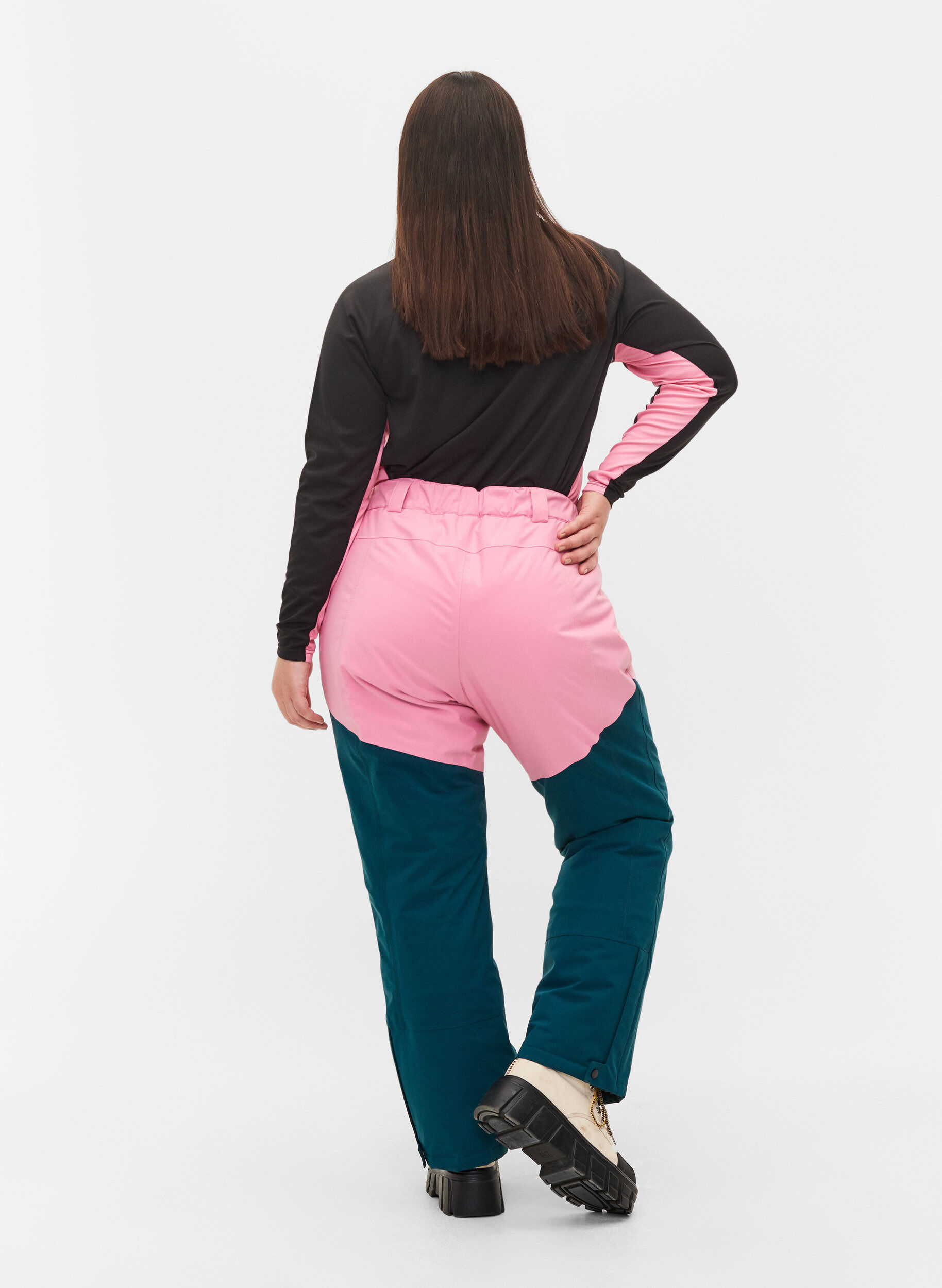 Zizzi Skihose mit Taschen, Sea Pink Comb, Model image number 1