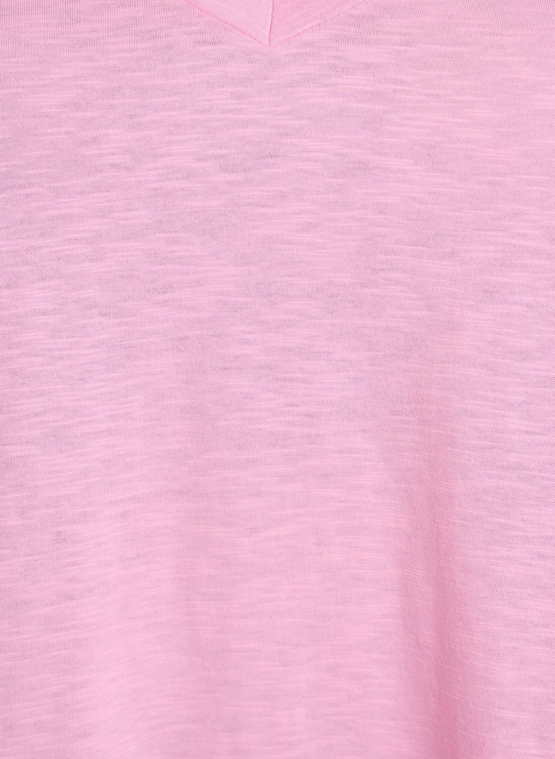 Zizzi Kurz&auml;rmliges Basic-T-Shirt mit V-Ausschnitt, Pink, Packshot image number 2