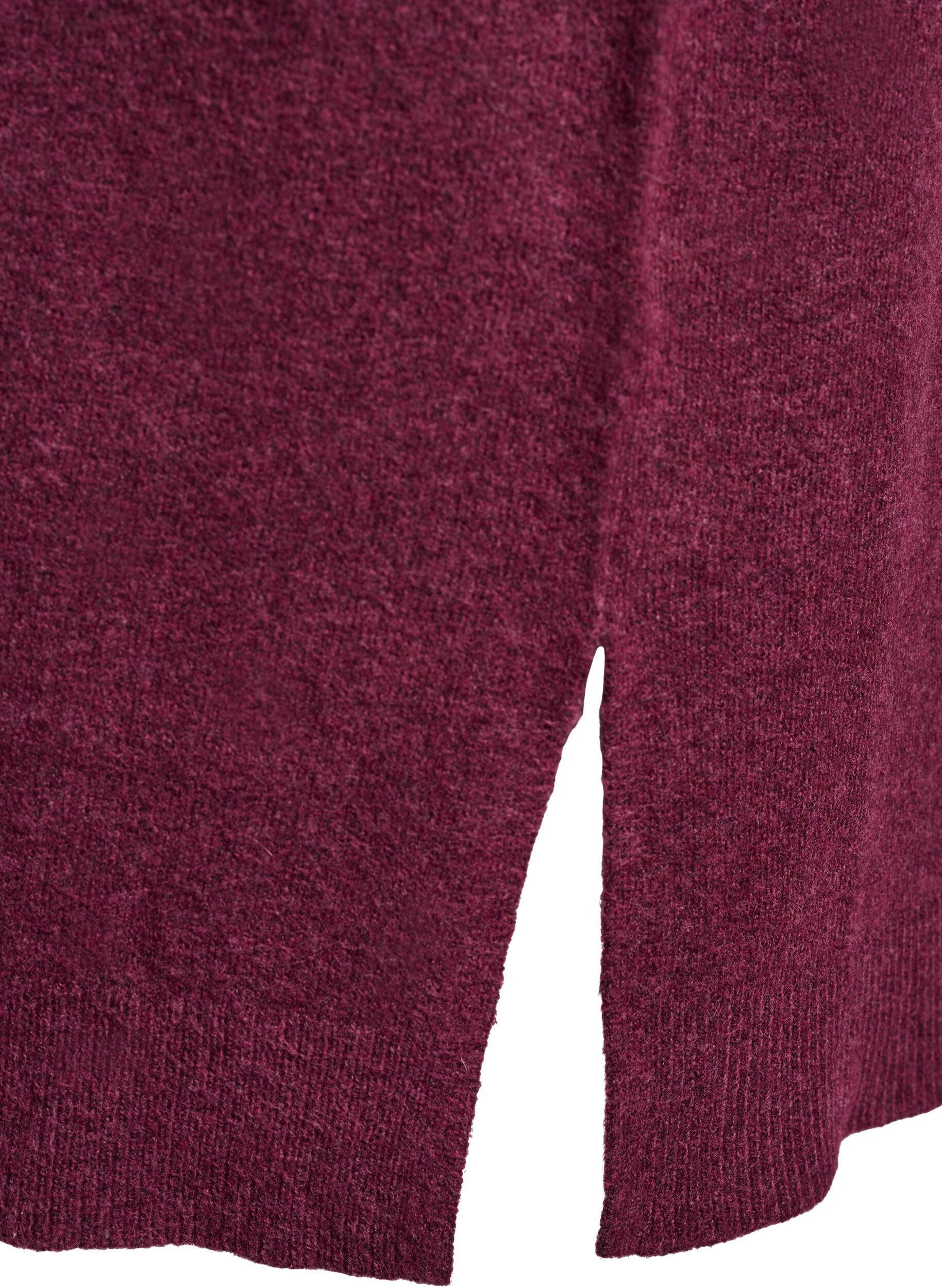 Zizzi Langer Strickcardigan mit Taschen, Rot, Packshot image number 3