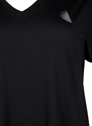 Trainings-T-Shirt mit V-Ausschnitt, Black, Packshot image number 2