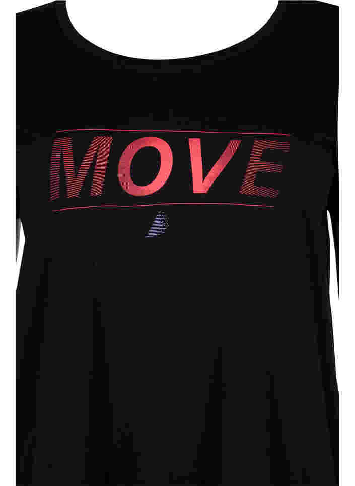 Trainings-T-Shirt mit Print, Black w. Stripe Move, Packshot image number 2