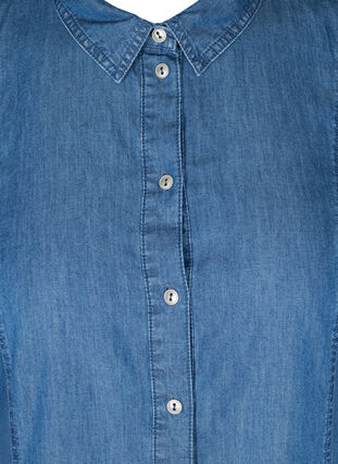Denim Hemdkleid mit kurzen Ärmeln, Medium Blue denim, Packshot image number 2