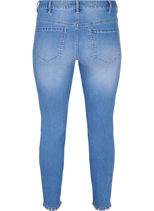 Cropped Amy Jeans mit Perlen, Light blue denim, Packshot image number 1