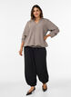 Bluse in Ballon-Silhouette mit V-Ausschnitt, Beige, Model image number 1