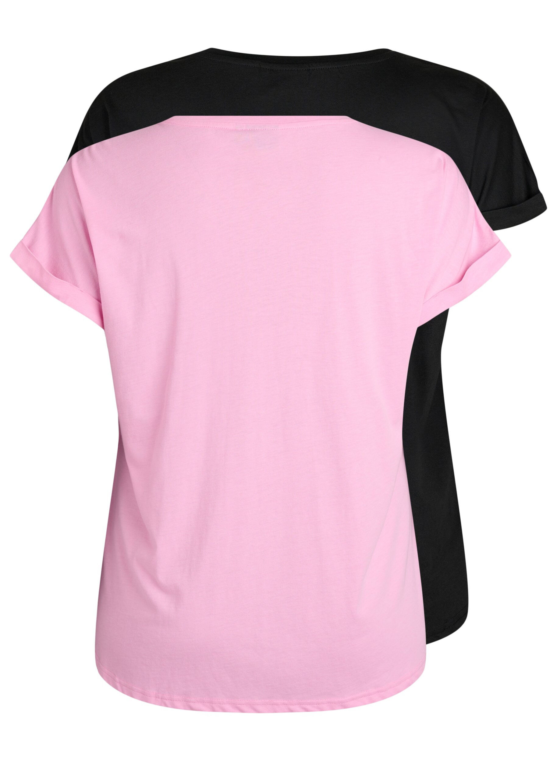 Zizzi 2er-Pack kurz&auml;rmlige T-Shirts, Pink, Packshot image number 1