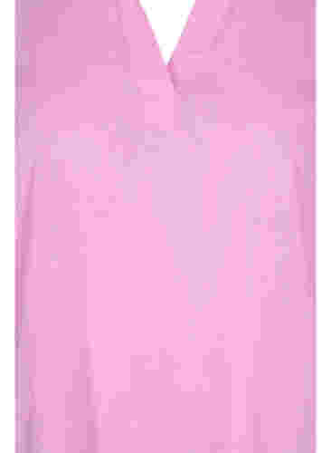Kleid mit V-Ausschnitt und Kragen, Begonia Pink, Packshot image number 2