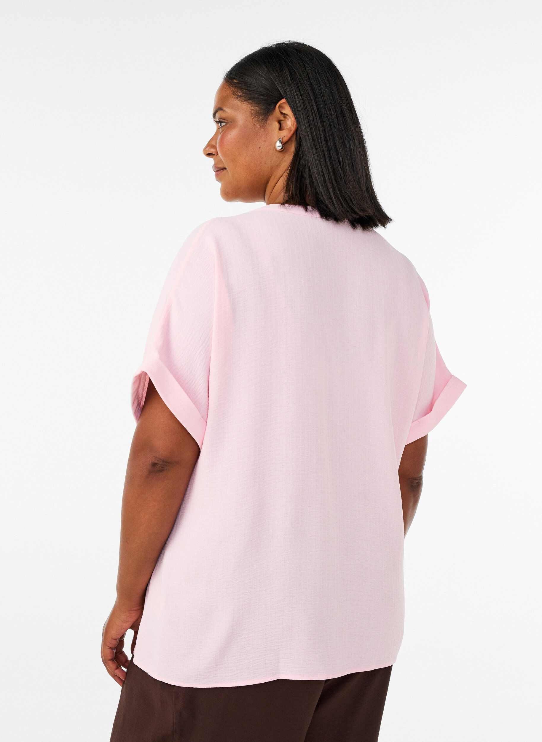 ZizziLockere Bluse mit kurzen &Auml;rmeln, Rot, Model image number 2