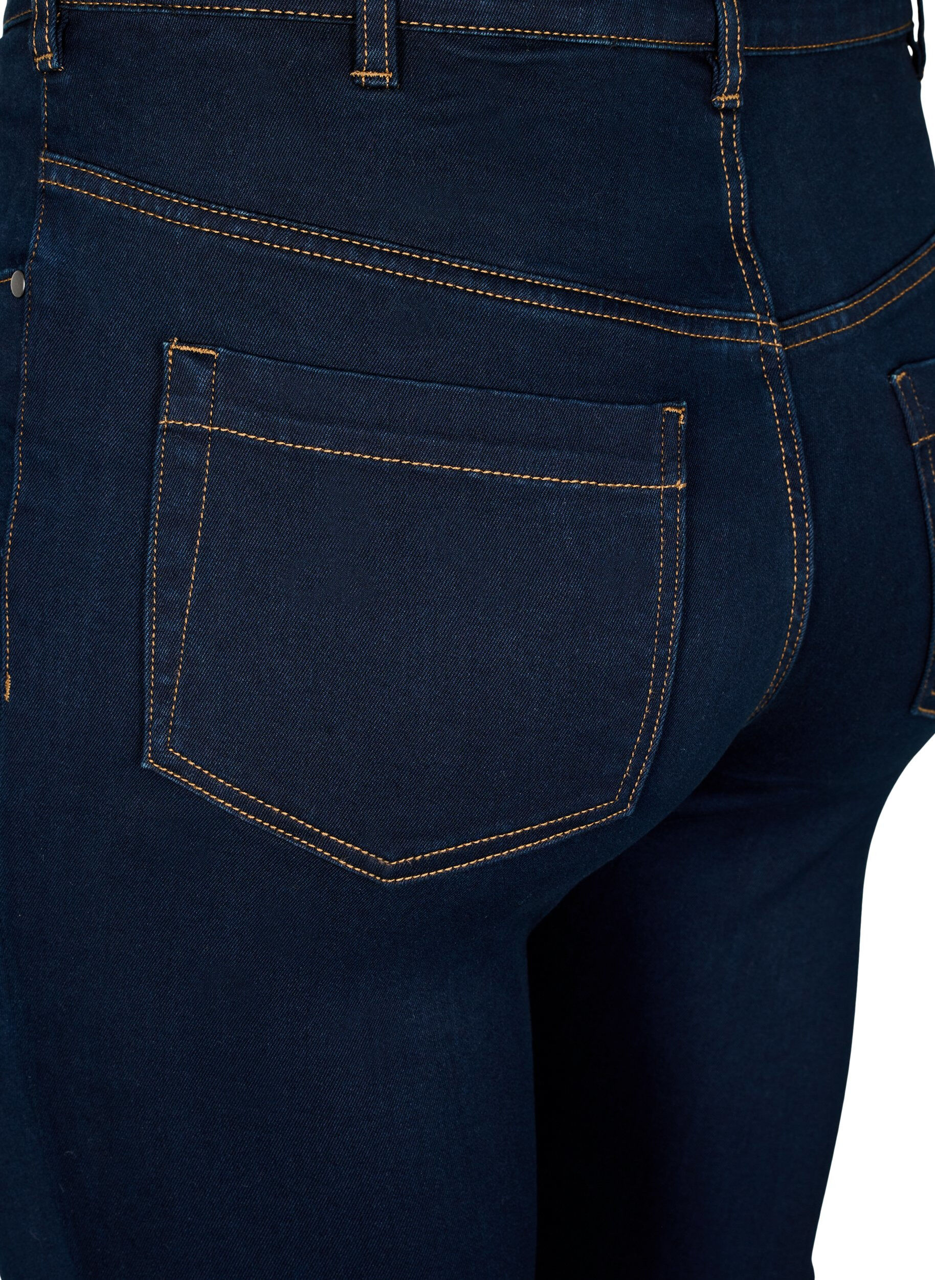 Zizzi Extra schmale Amy Jeans mit hoher Taille, Unwashed, Packshot image number 3