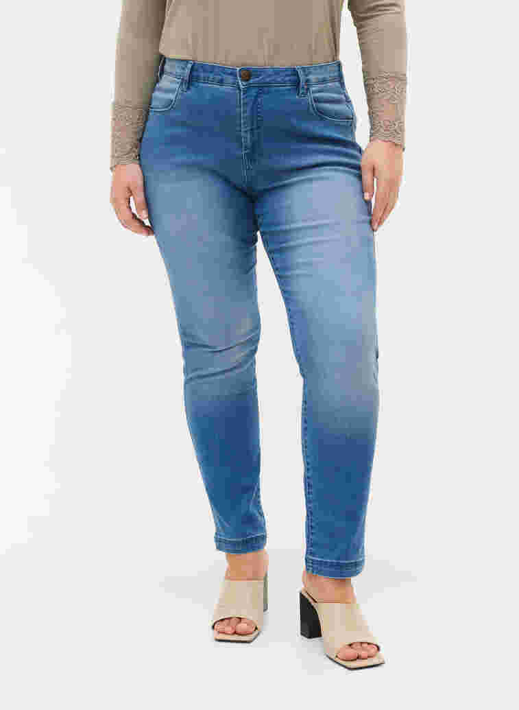 Slim Fit Emily Jeans mit normaler Taille, Light blue, Model image number 2