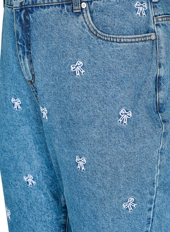 Mille Mom Fit Jeans mit Stickerei, Blau, Packshot image number 2