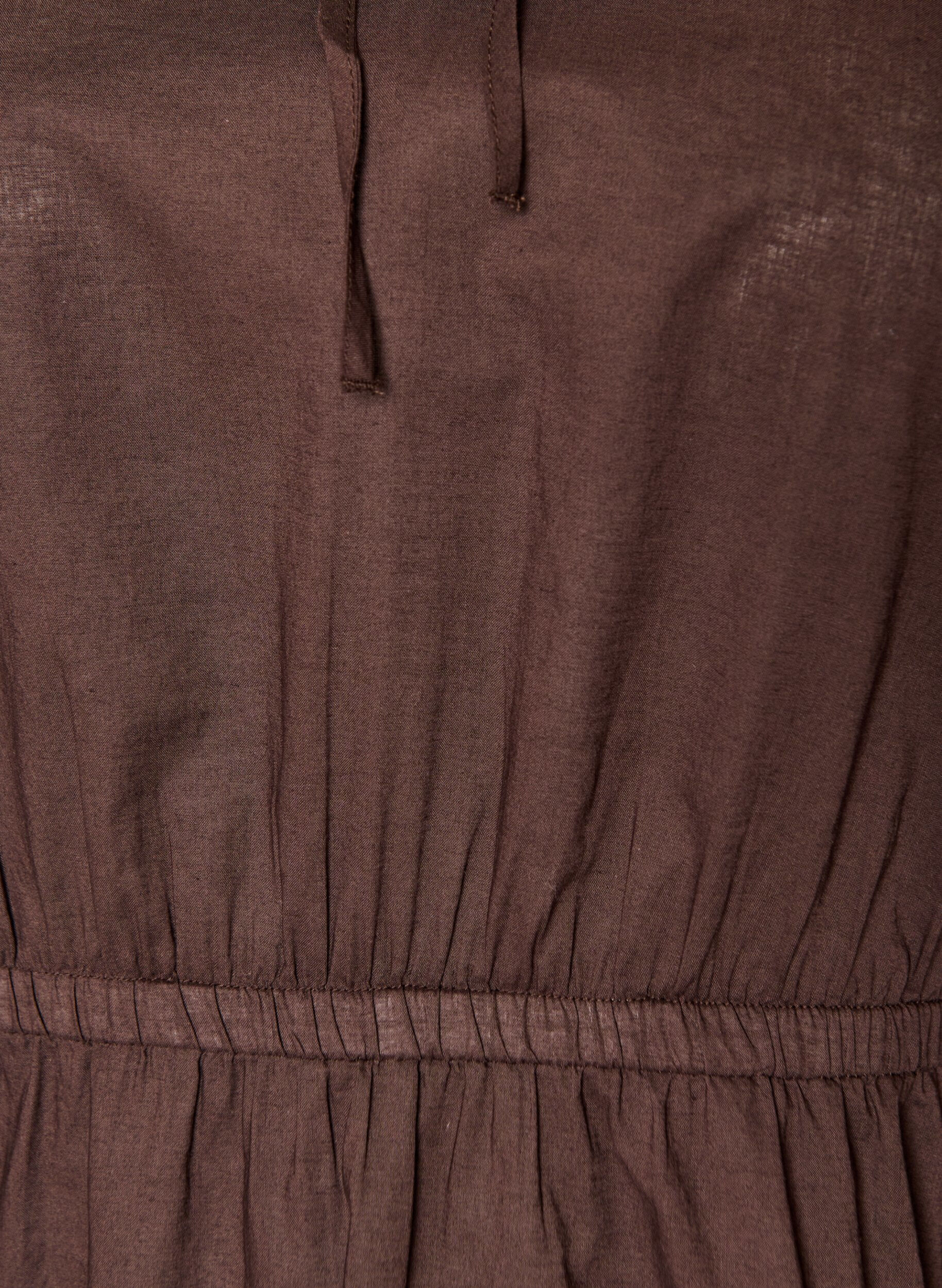 ZizziBaumwollbluse mit Bindeband und elastischer Taille, Braun, Packshot image number 2
