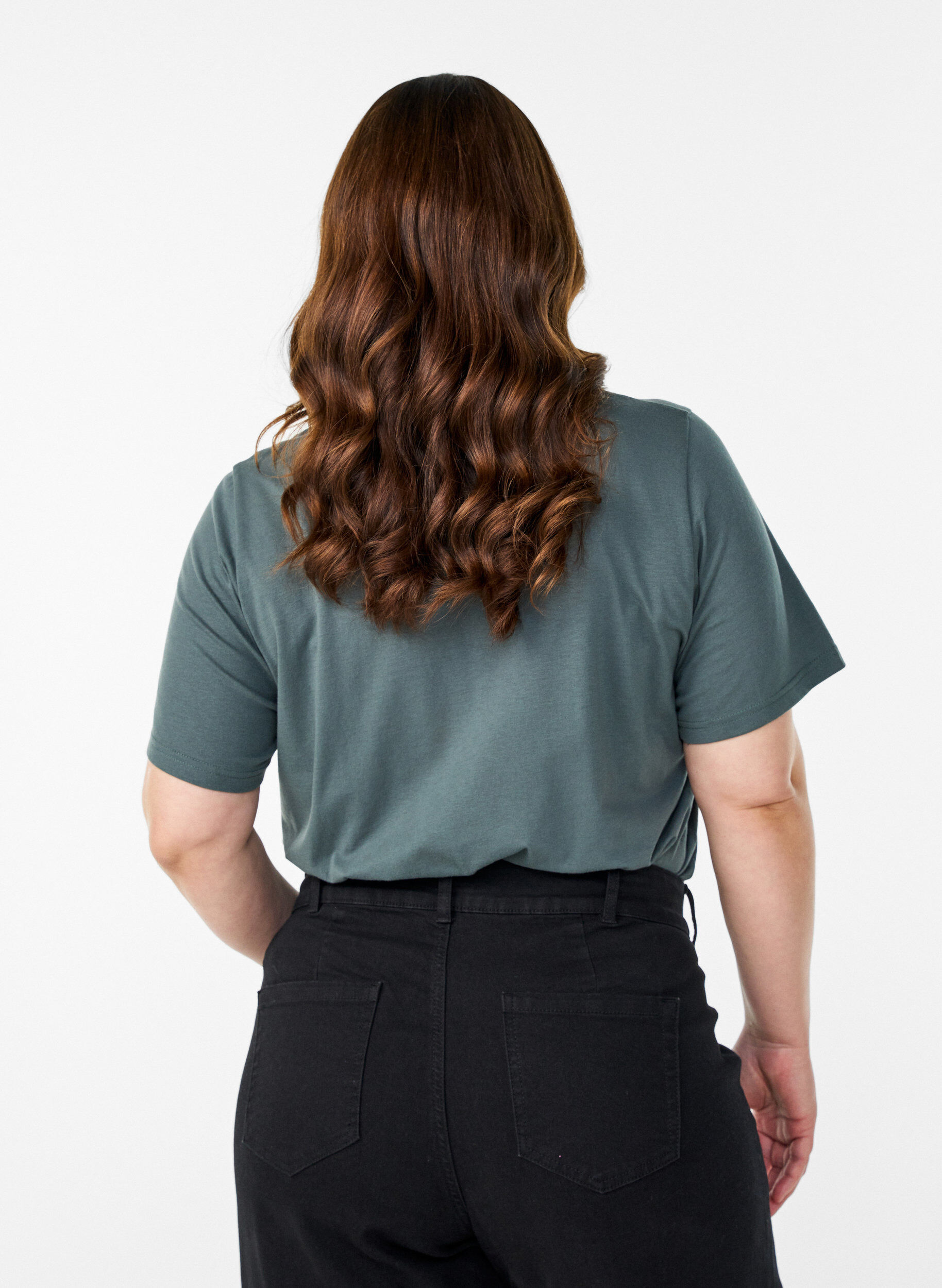 Zizzi T-Shirt mit Print, Gr&uuml;n, Model image number 2