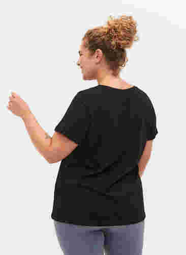 Trainings-T-Shirt mit Print, Black w. stripe A, Model image number 1
