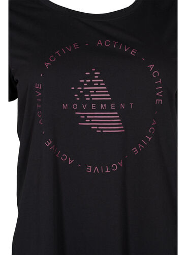 Trainings-T-Shirt mit Print, Black w. copper logo, Packshot image number 2