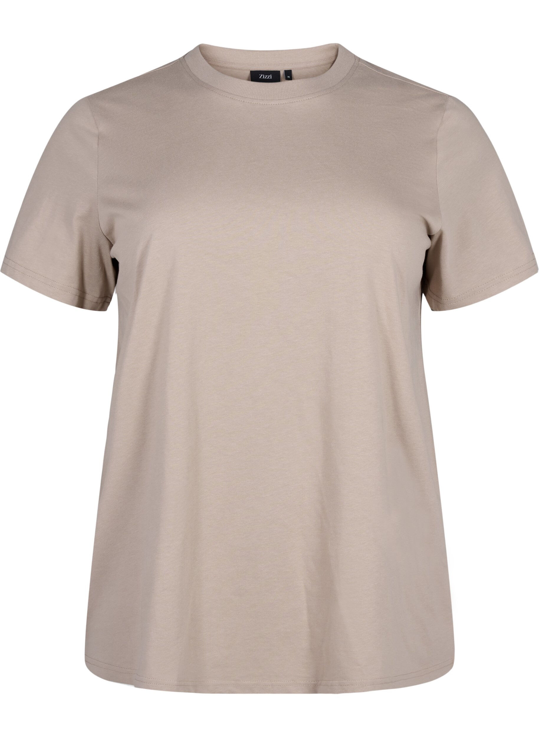 ZizziBasic-T-Shirt aus Baumwolle mit Rundhalsausschnitt, Beige, Packshot image number 0