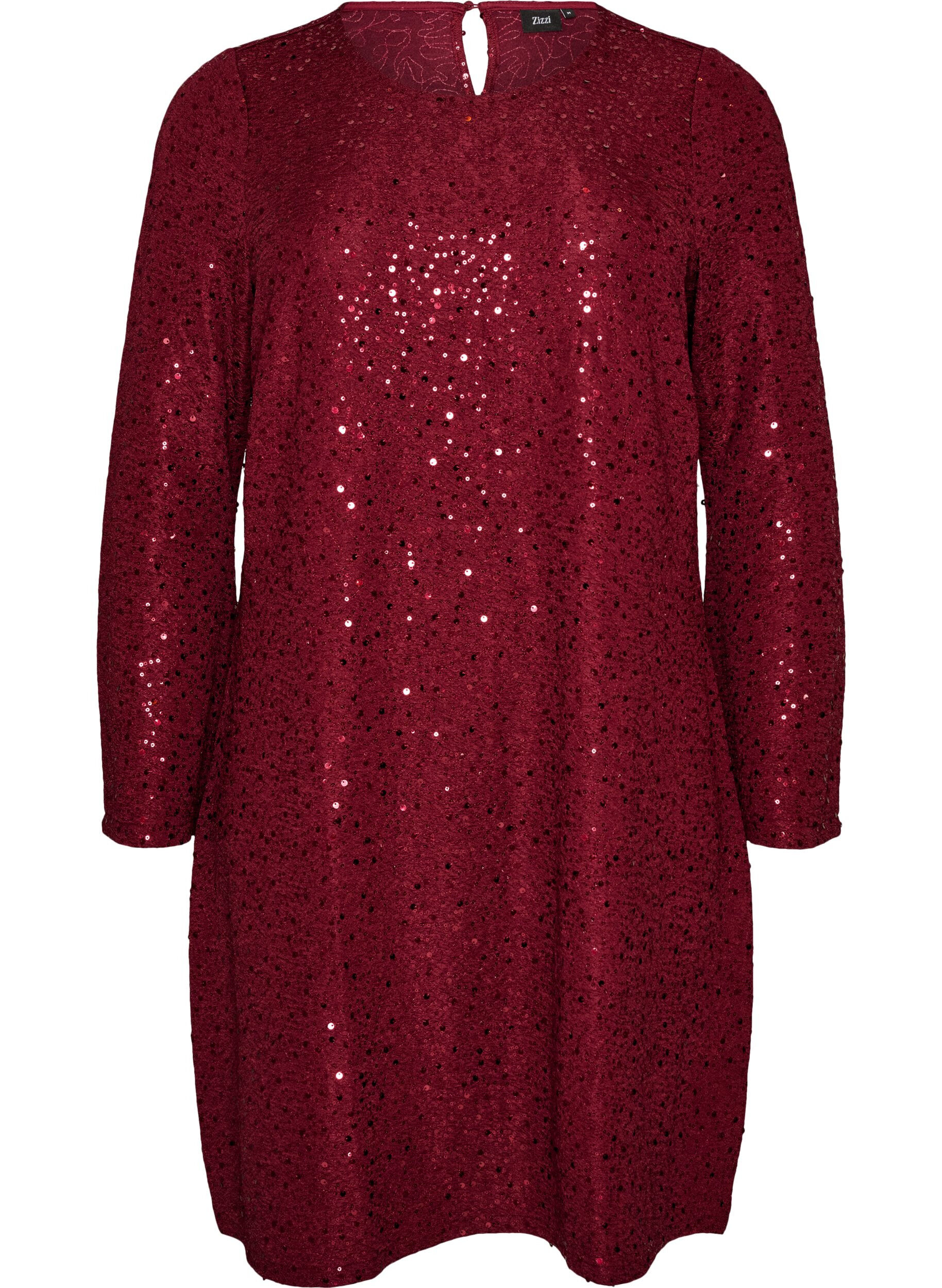 ZizziKurzes Paillettenkleid in A-Linie, Rot, Packshot image number 0
