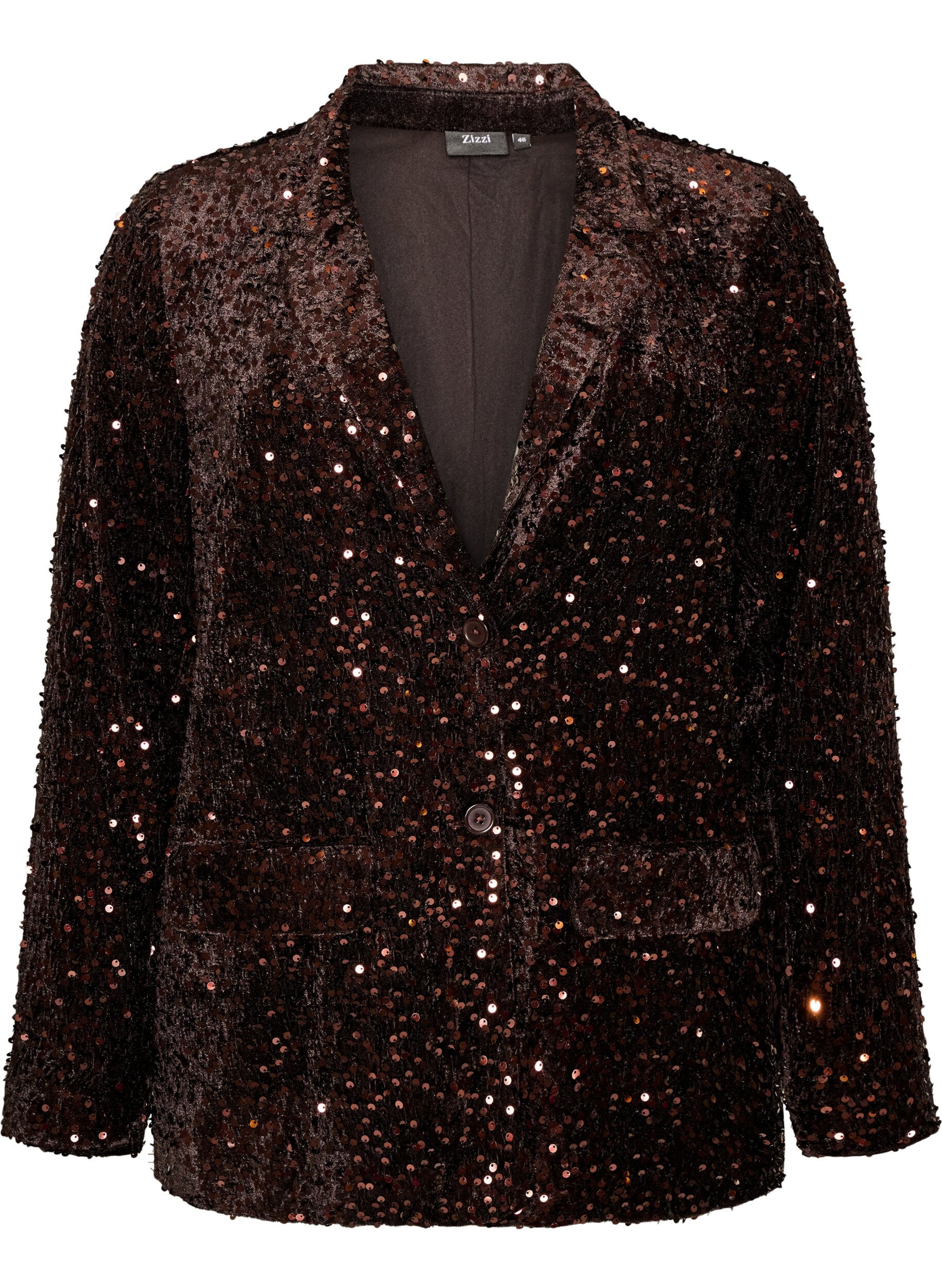 ZizziBlazer mit Pailletten, Braun, Packshot image number 0