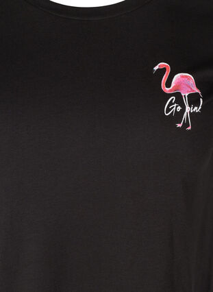 T-Shirt mit Print, Black Flamingo, Packshot image number 2