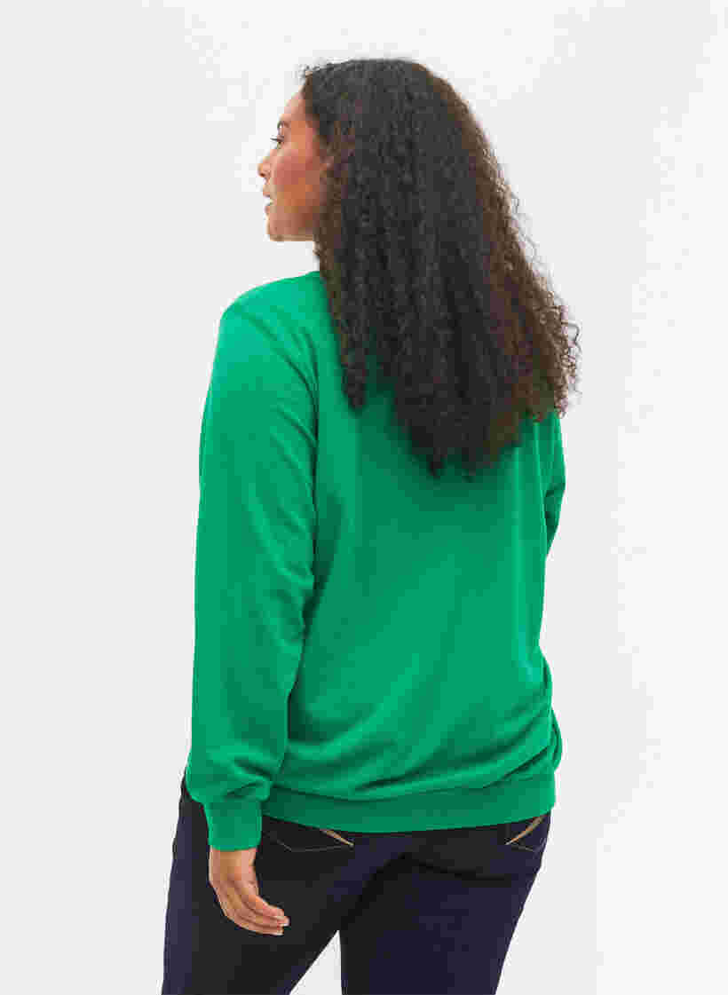 Baumwollsweatshirt mit Textprint, Jolly Green, Model image number 1