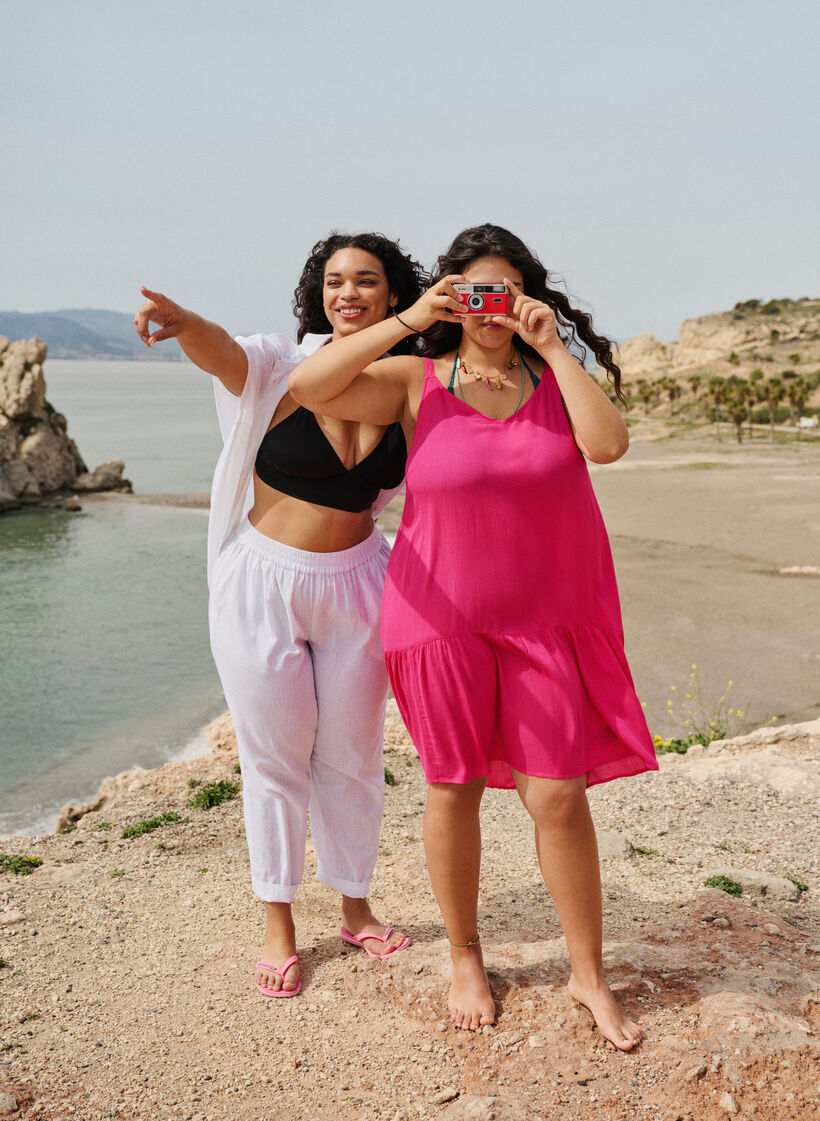 Sommerkleid aus Viskose mit Trägern, Raspberry Sorbet, Image image number 0