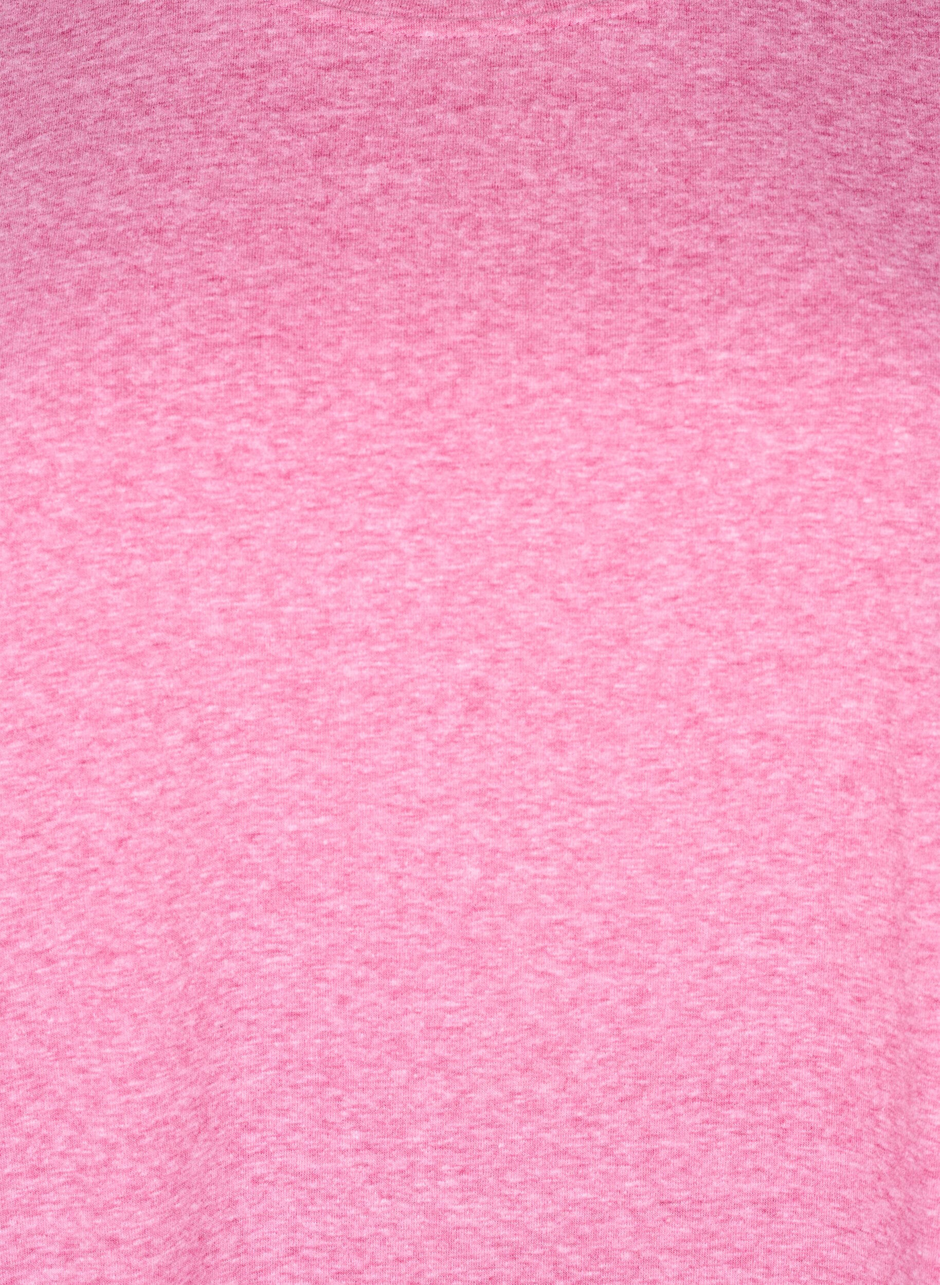 Zizzi Melange T-Shirt mit kurzen &Auml;rmeln, Rot, Packshot image number 2