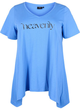 Baumwoll-T-Shirt mit kurzen Ärmeln, Ultramarine HEAVENLY, Packshot image number 0
