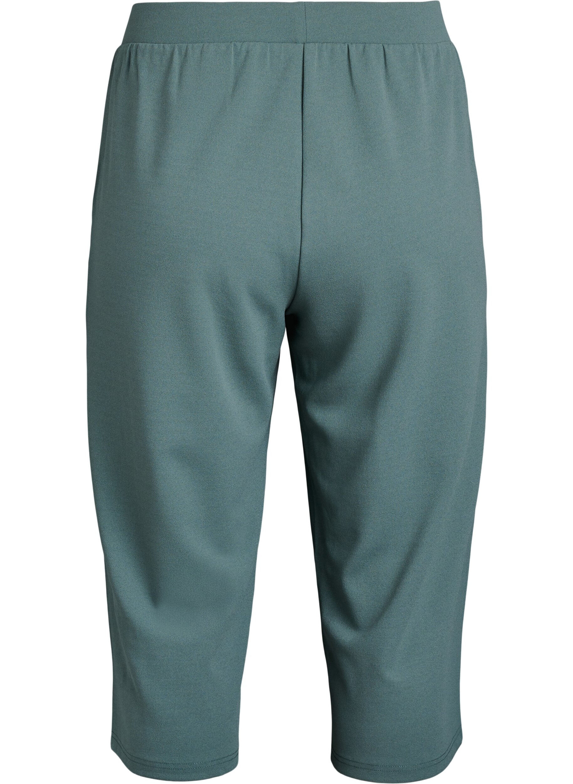 Zizzi Hochtaillierte Knickerbocker mit lockerem Schnitt, Gr&uuml;n, Packshot image number 1