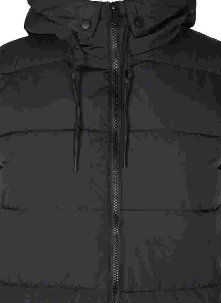 Lange Weste mit Kapuze und Taschen, Black, Packshot image number 2