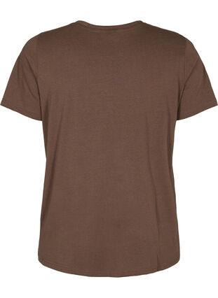 Kurzarm T-Shirt mit Print, Chestnut BG, Packshot image number 1