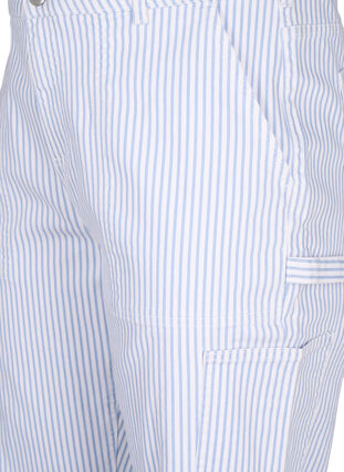 Gestreifte Cargo-Jeans mit gerader Passform, Blue White Stripe, Packshot image number 2