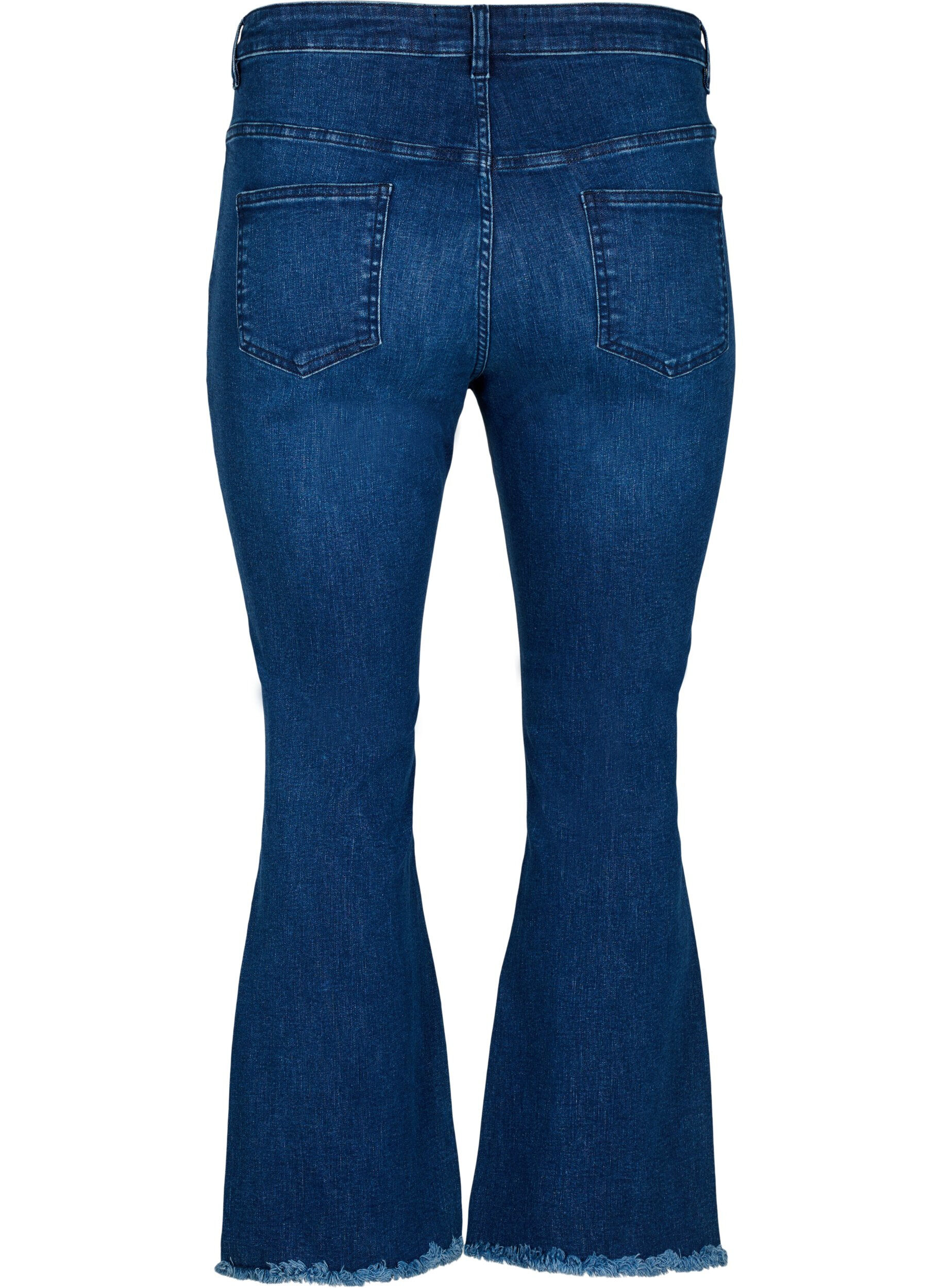 Zizzi Ellen-Bootcut-Jeans, unges&auml;umt, Blue denim, Packshot image number 1