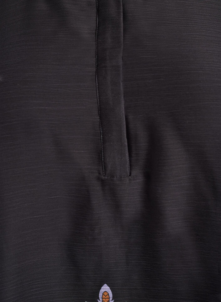 Bluse mit Paisleymuster und transparenten Ärmeln, Schwarz, Packshot image number 2