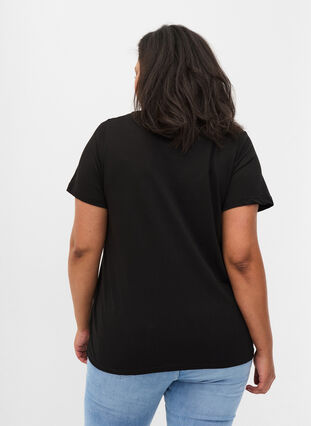 Kurzarm T-Shirt aus Baumwolle mit Aufdruck, Black WAYS, Model image number 1