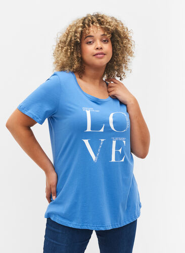 Kurzärmeliges Baumwoll-T-Shirt mit Aufdruck, Regatta LOVE, Model image number 0